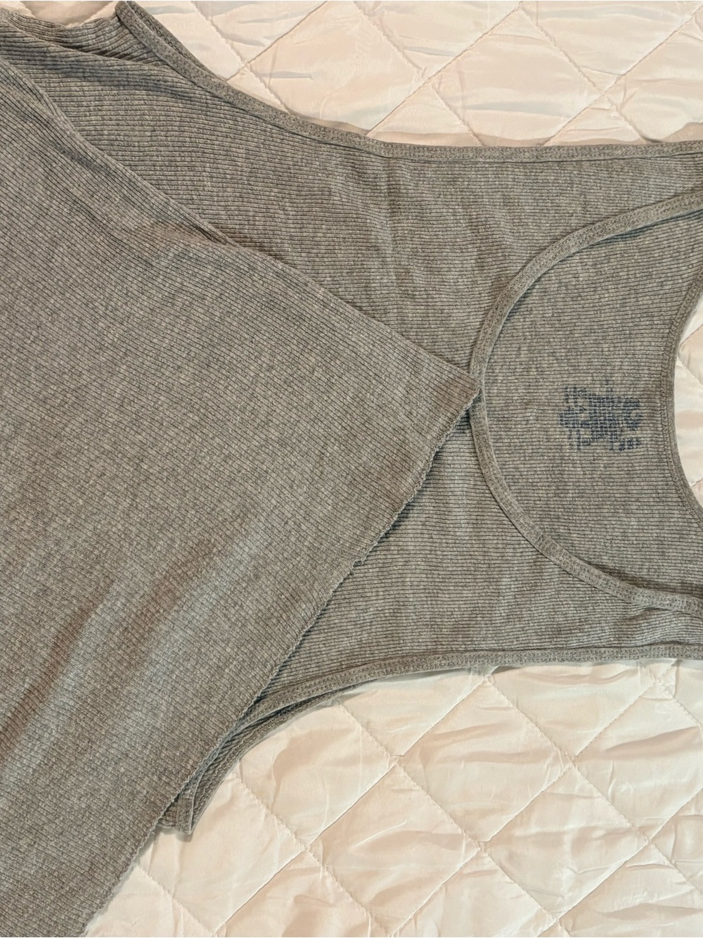Gray Ribbed Tank Top - Picture 3 of 3